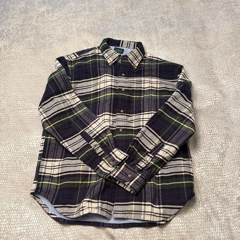 J. Crew Men's Double-faced brushed cotton oxford overshirt in Navy, Green, White
